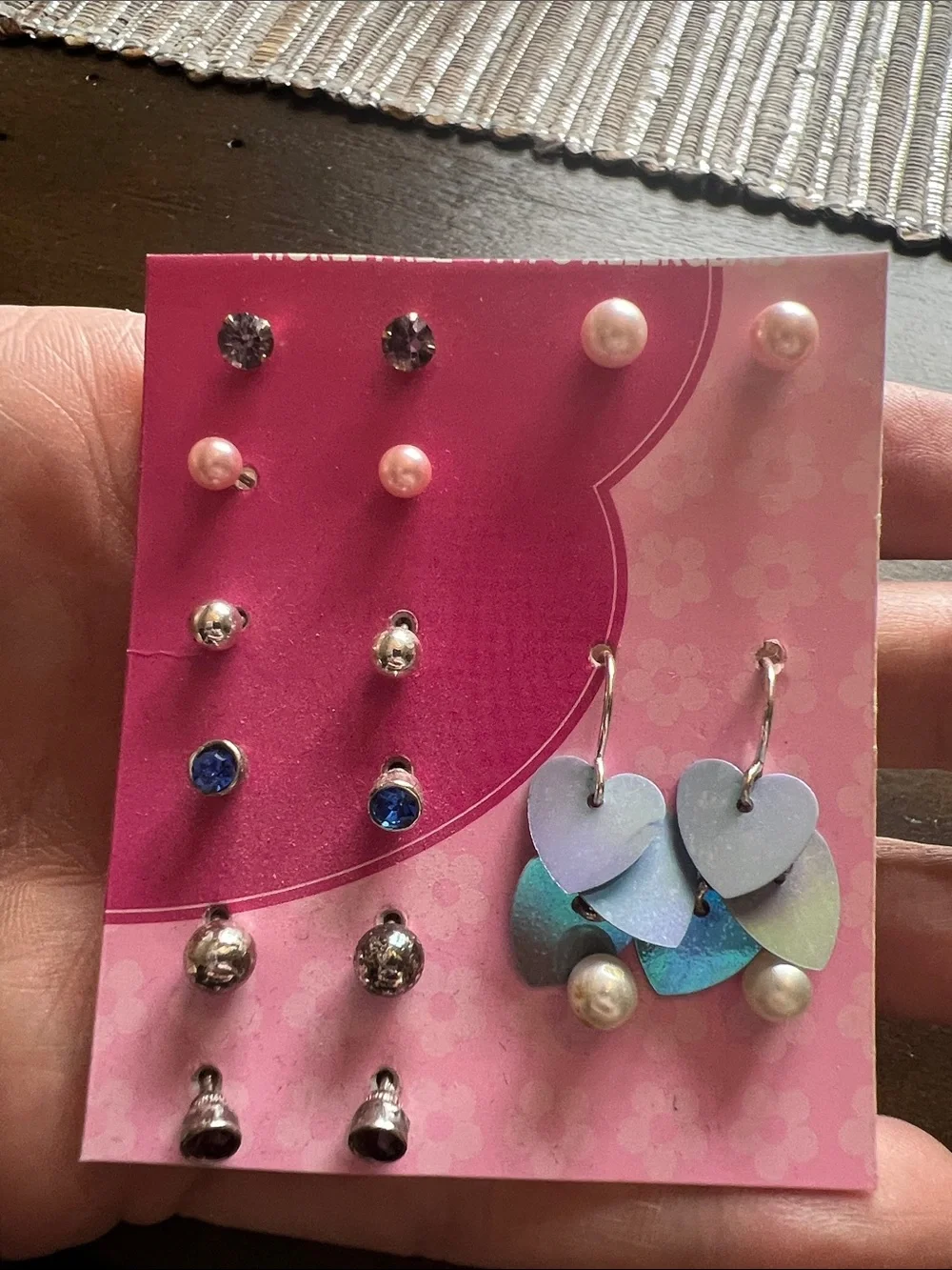 Assorted Women’s Earring Set - Pearl, Crystal & Iridescent Heart Drop