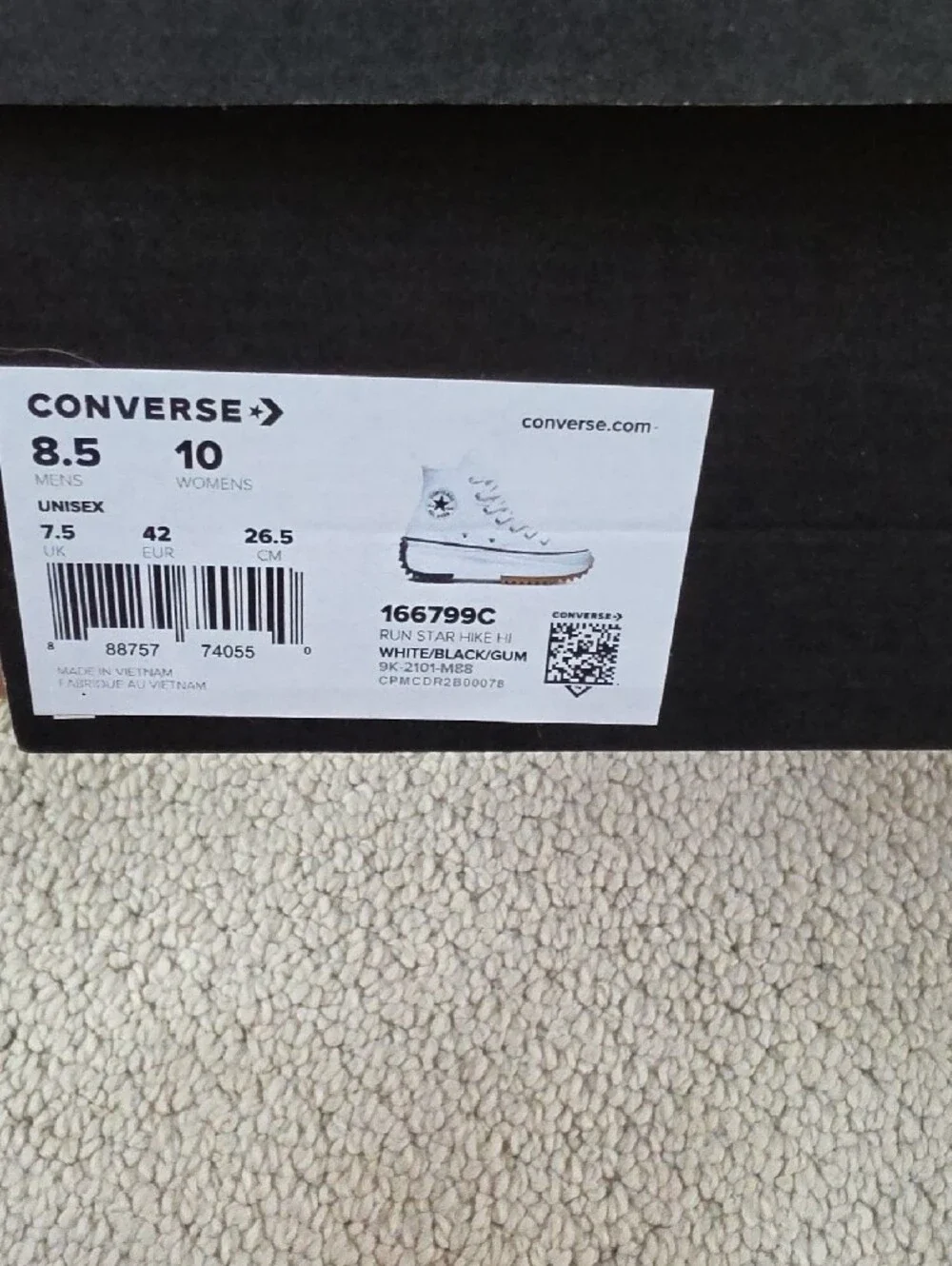 Converse White High-Top Platform Sneakers with Gum & Black Tread