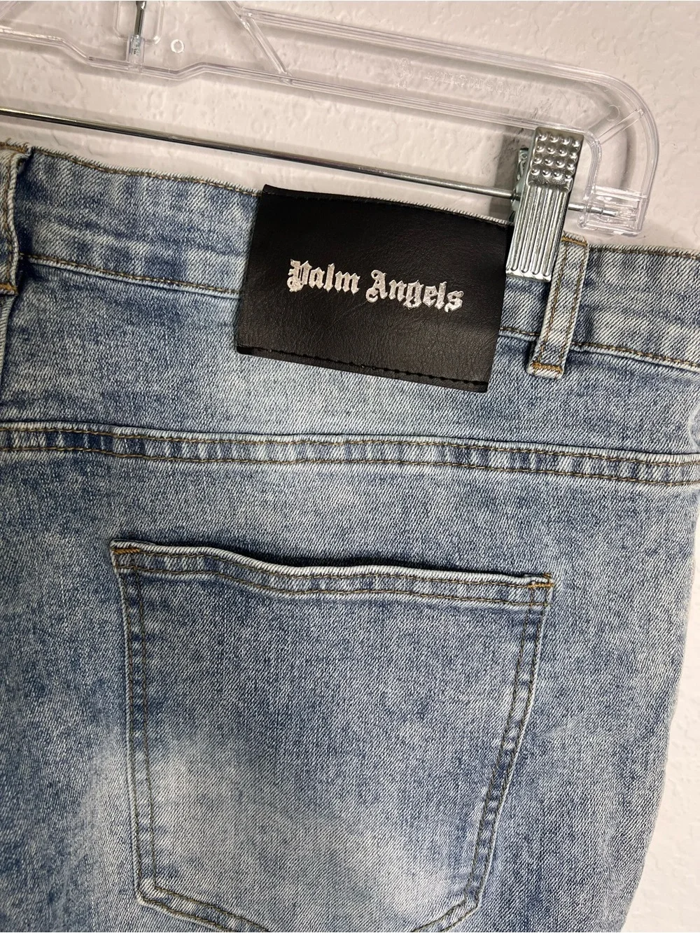 Palm Angel Jeans Men’s Size 36 Skinny Light Wash Logo Spell Out Designer