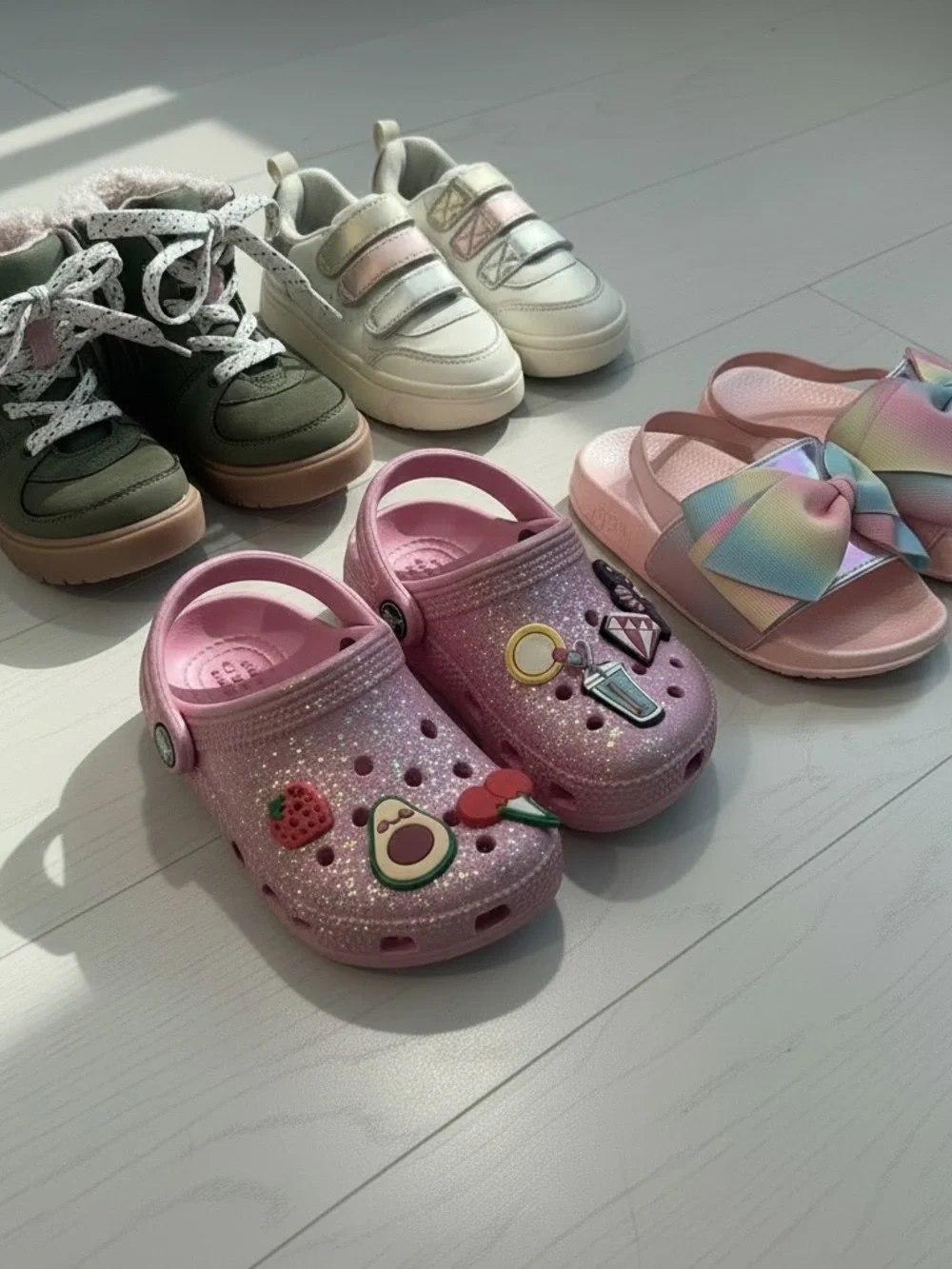 Lot of 4 - girls Shoes size 7, Crocs, H&M, etc