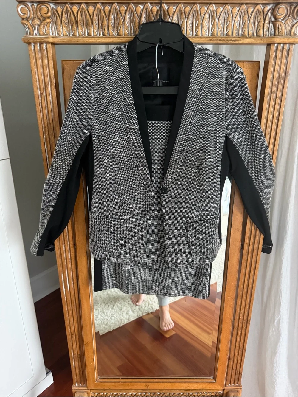 Nanette Lepore Black and Gray Textured Blazer