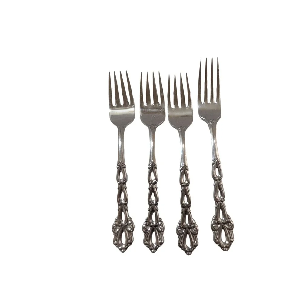 Oneida Community Stainless Chandelier Forks Set of 4 Dinner Salad 1970s‎ Vintage