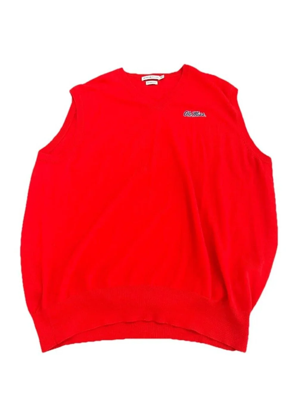 Peter Millar Red 100% Merino Wool Ole Miss Vest Size Xxl Mens