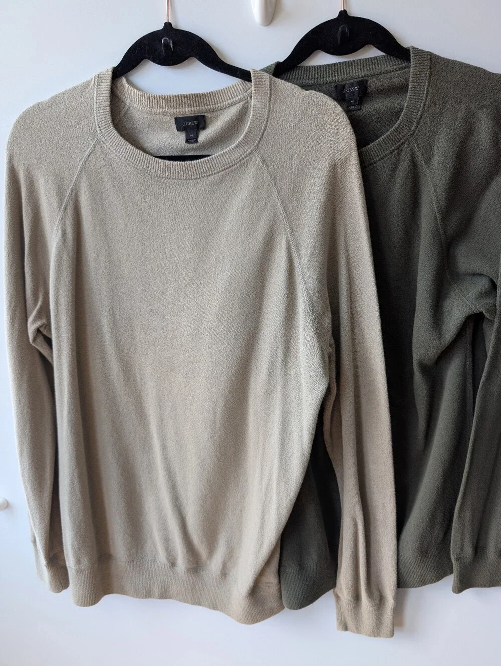 J.Crew 100% Cotton Raglan Crewneck Sweater Bundle (Set of 2, Size M)