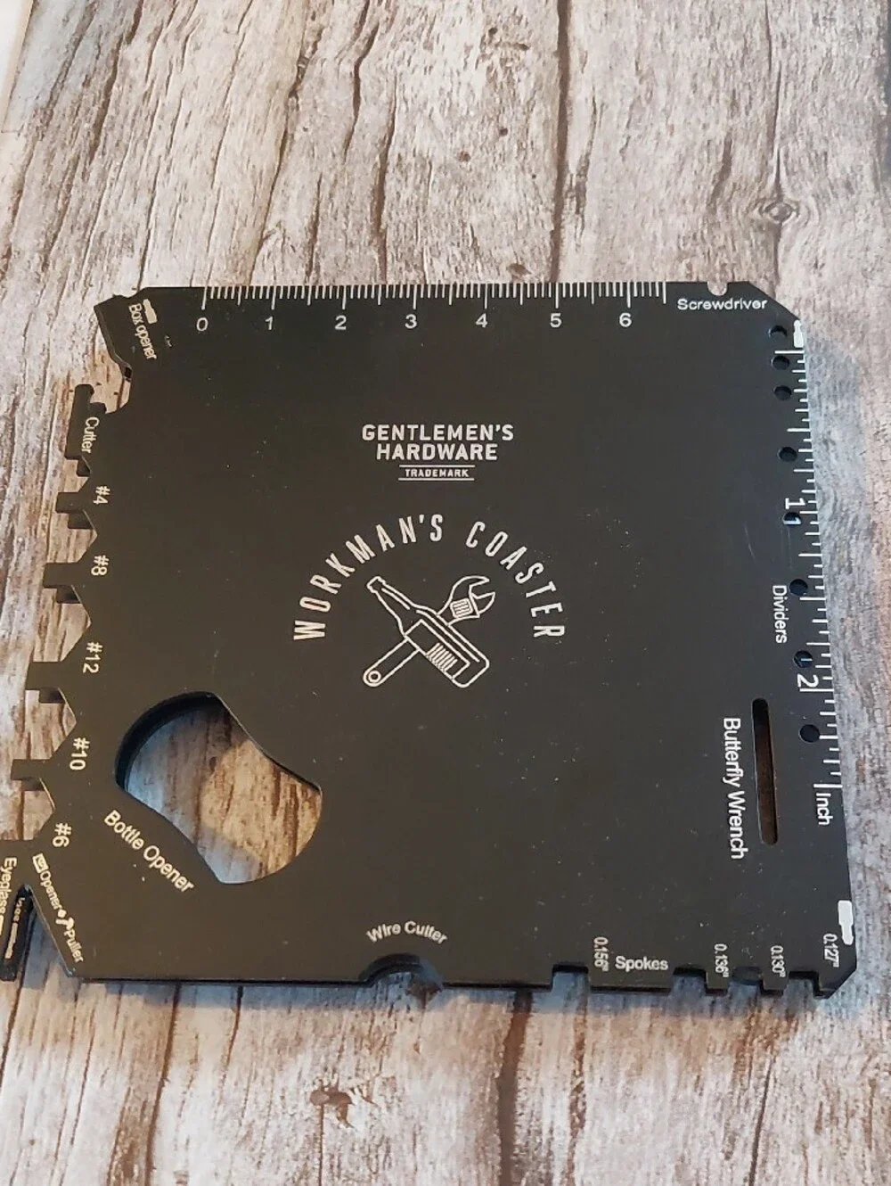 Black Workman's Coaster Multi-Tool Card