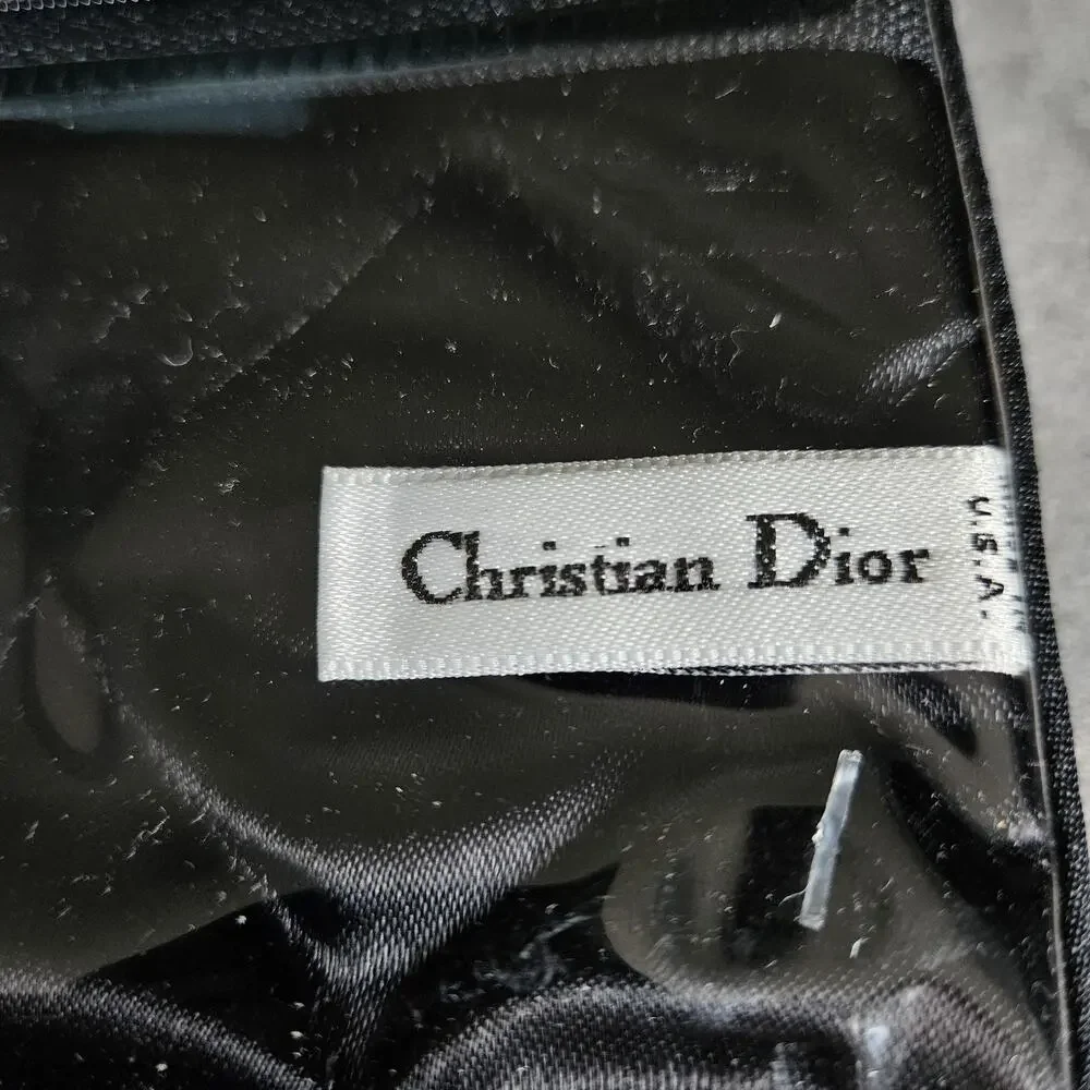 Christian Dior Pink Purple Floral Roll Up Cosmetic Bag Travel Organizer 9.5x5in