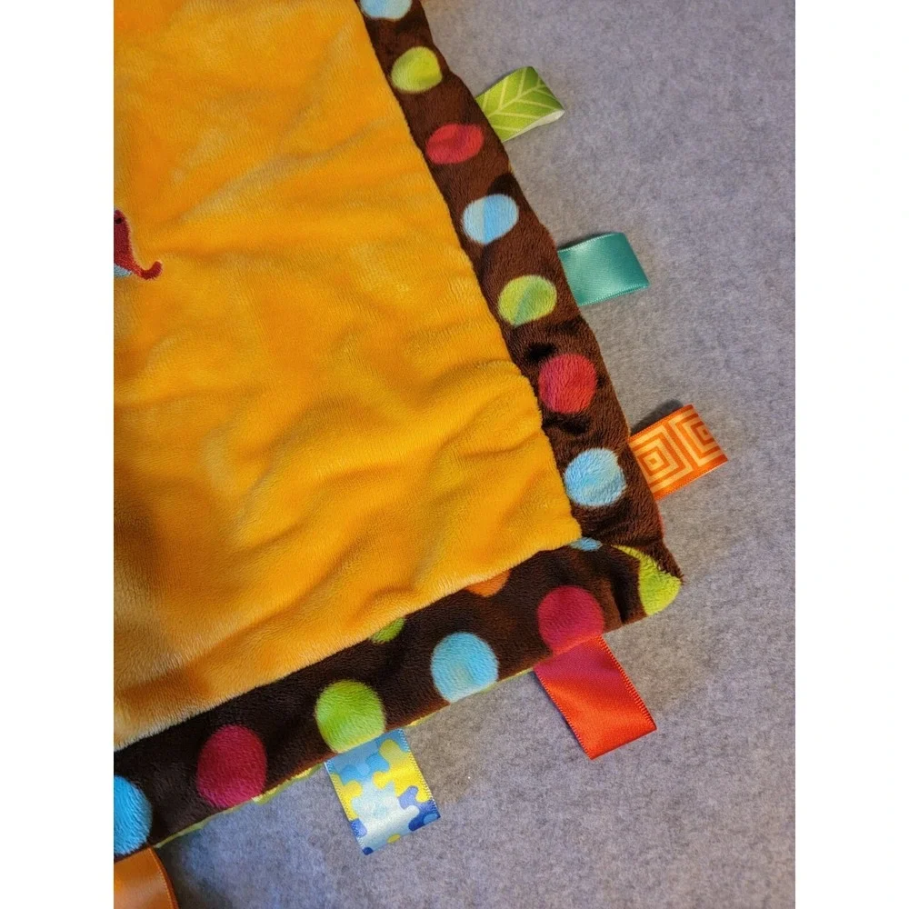 Mary Meyer Taggies Monkey Dots Lovey Security Blanket Plush Satin