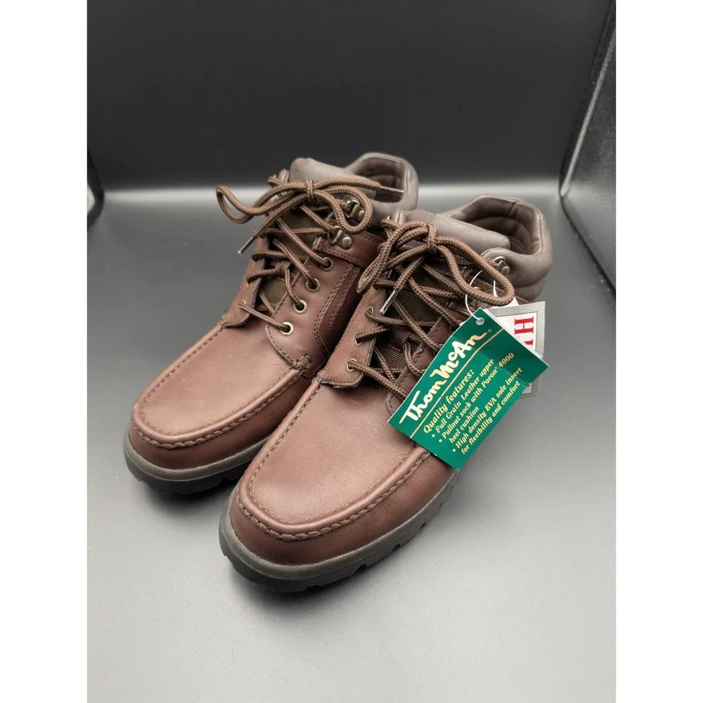 Thom McAn Boots Mens 12 Chukka Ankle Brown Leather Moc Toe Casual 84630