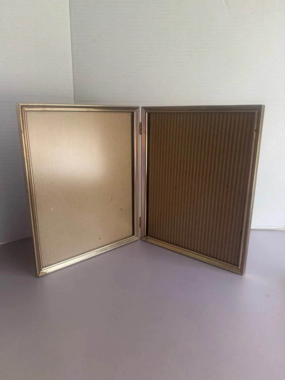 Vintage Brass Hinged Double Photo Frame
