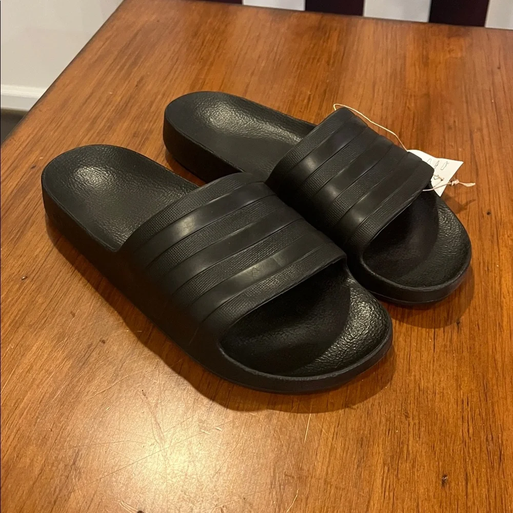Adidas Adilette Aqua Slides Sandals Shoes black F35550 new Mens Size 10