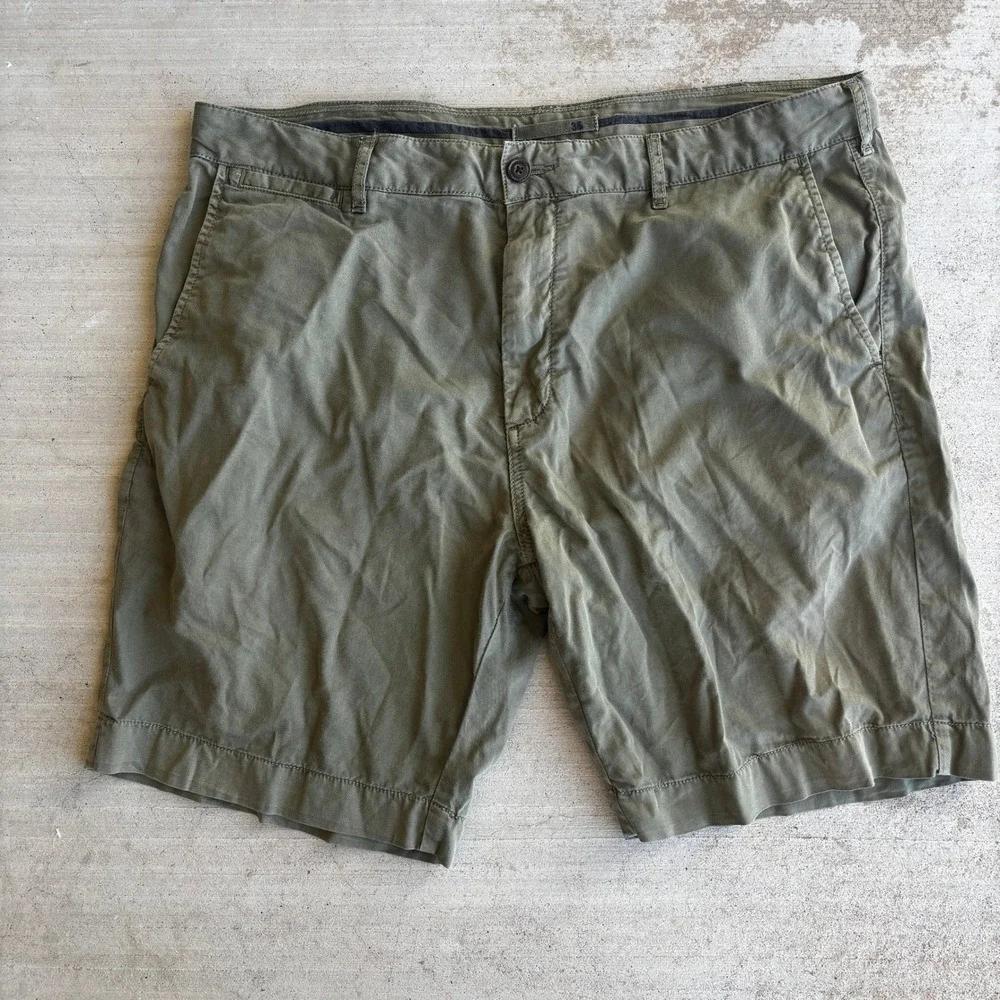 Faherty Shorts Mens 36 Green Stretch Chino Casual Summer Flat Front 9 inch