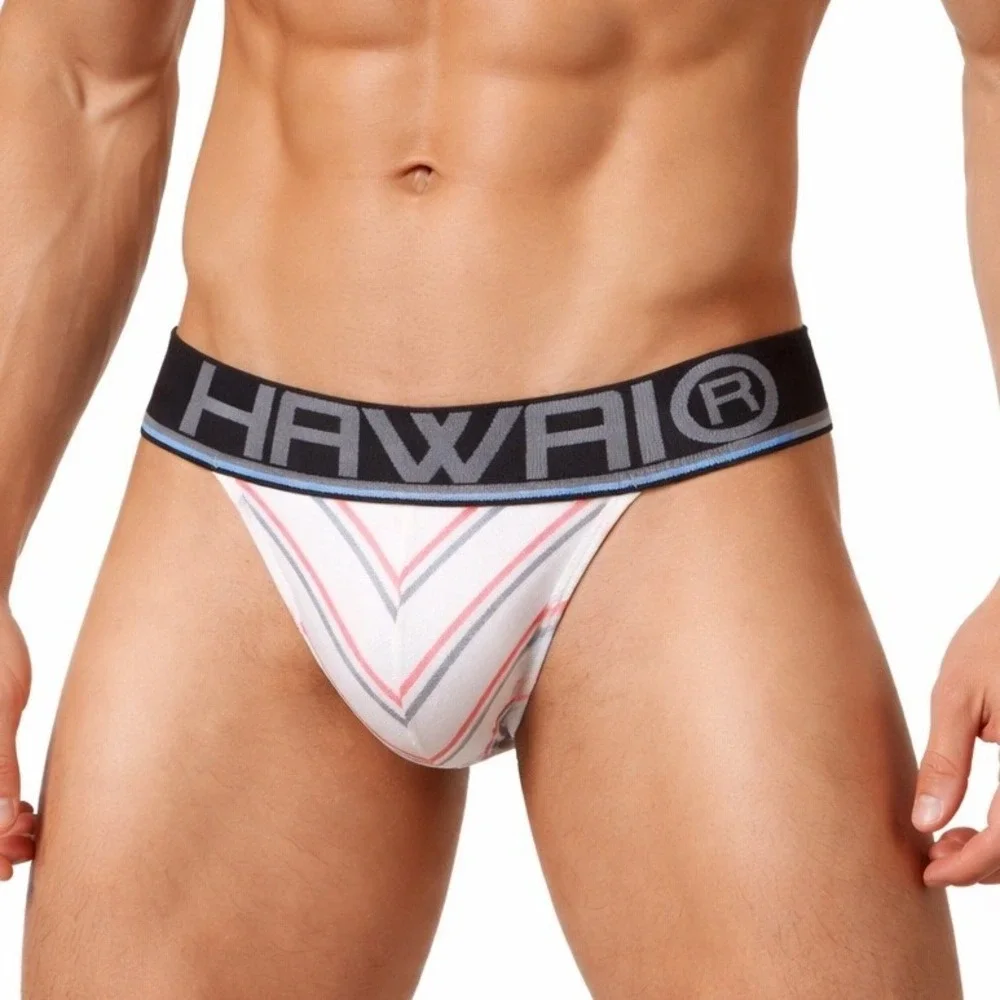 Hawai Small (28-30) Striped Jockstrap‎ Athletic Supporter White Red Black
