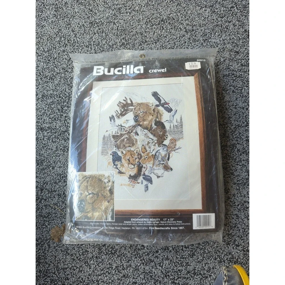 Vintage Bucilla Needlepoint Stitch Kit 'Endangered‎ Beauty' 17