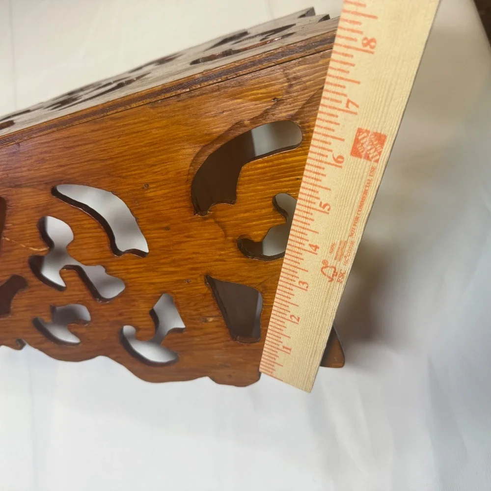 Vintage Victorian‎ Wood Wall Corner Shelf Large Carved Fretwork Scrolling Design