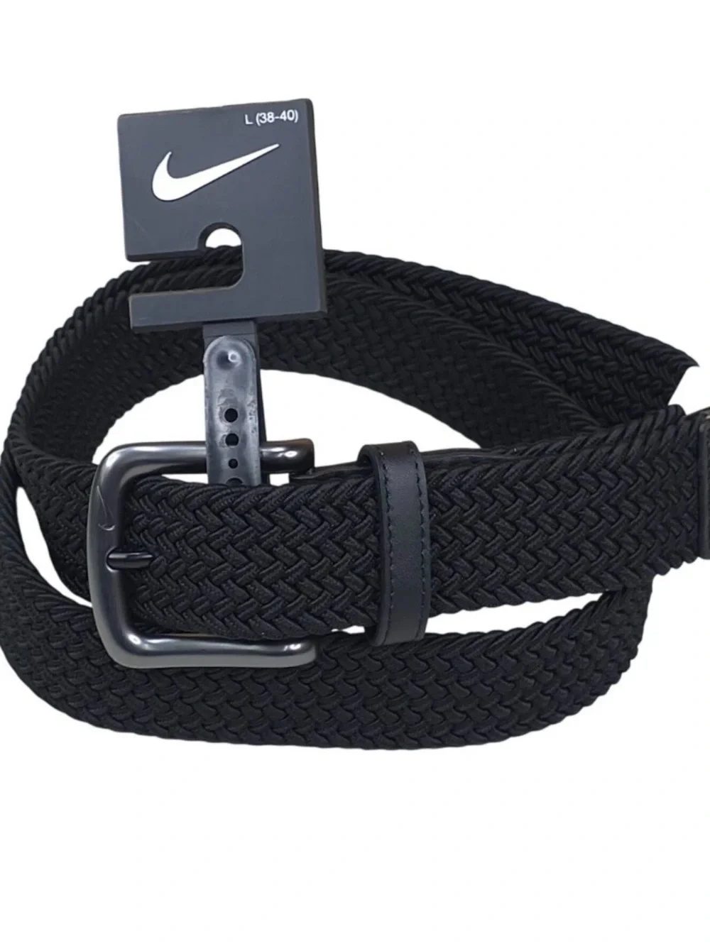 Nike Men’s Black Woven Belt with Matte Buckle