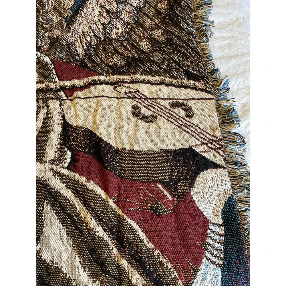 NEW Chatham Throw Angel Playing Violin Woven Cotton Blanket Tapestry 67