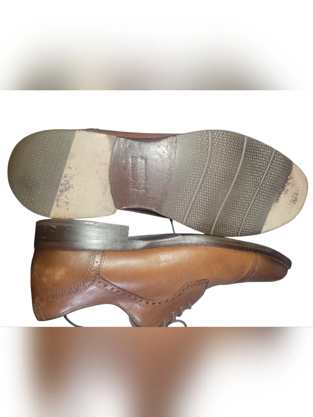Johnston & Murphy Alredge Men's Brown Leather Cap-Toe Oxford Dress Shoes Sz 10M