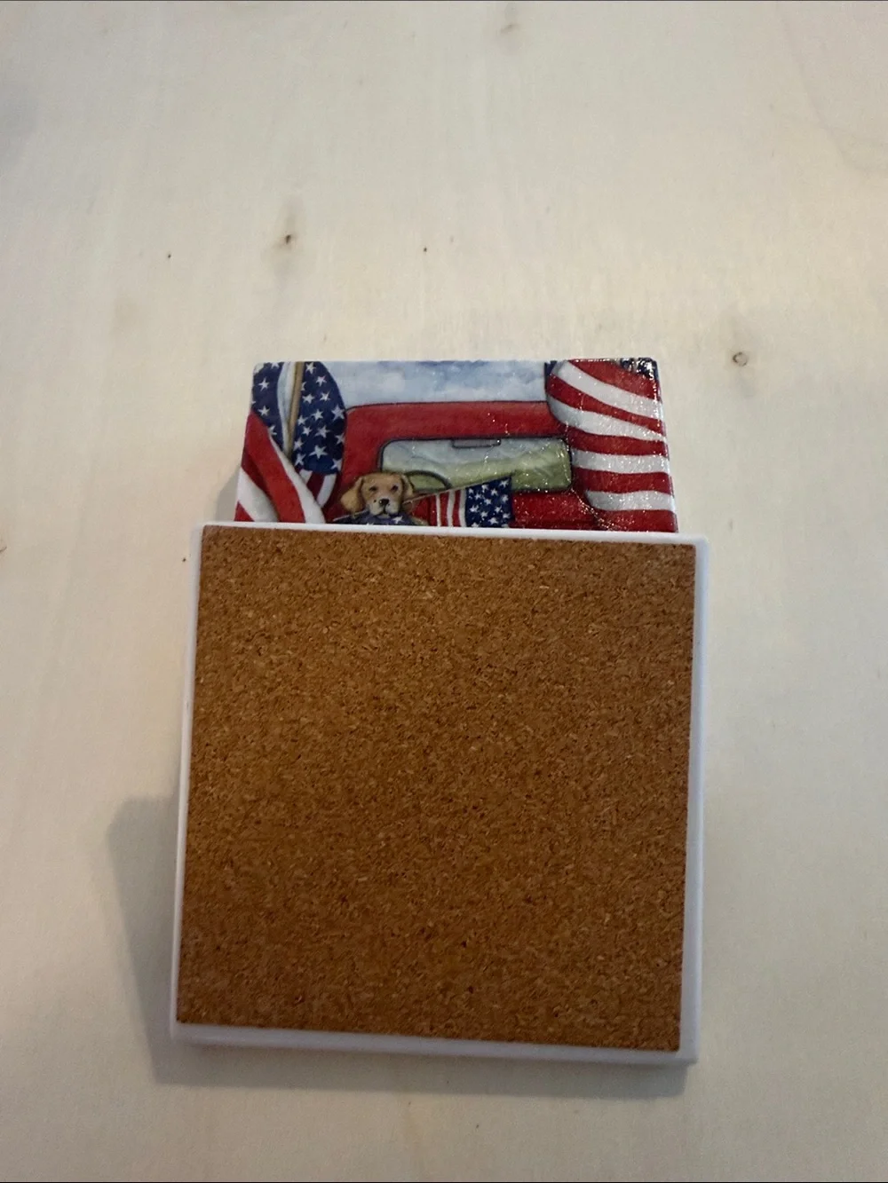 Old Glory square ceramic