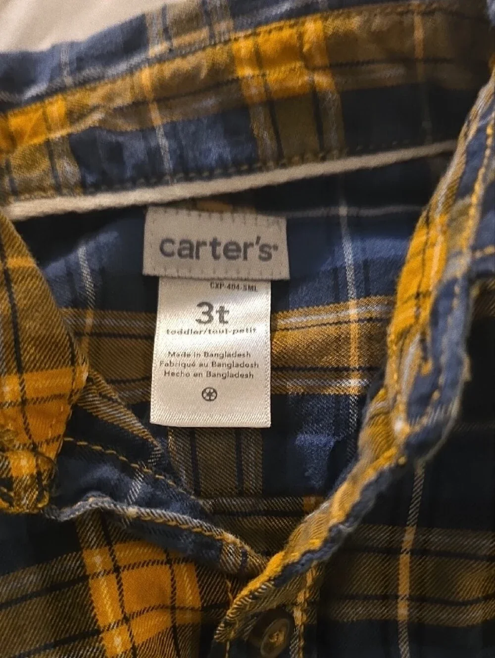 Carters lightweight plaid