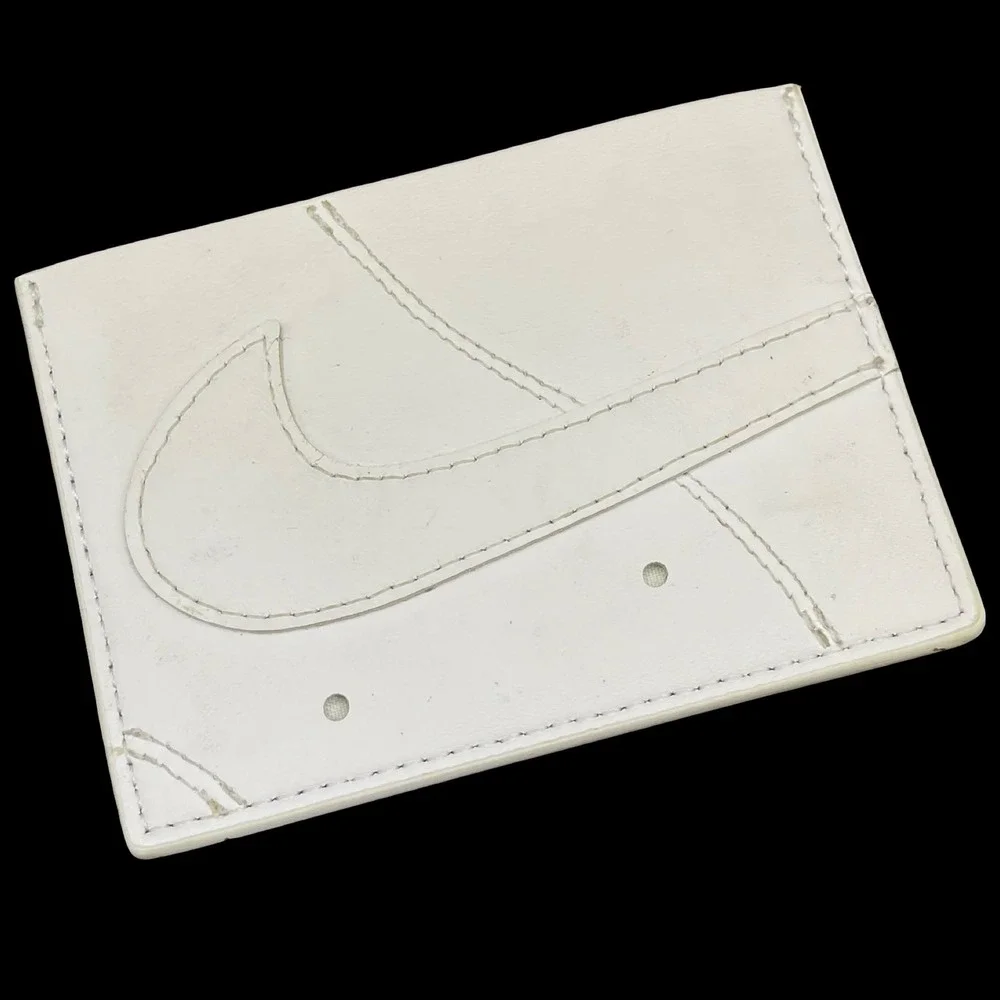 Nike Air Force 1 Card Holder Wallet Men White‎ Leather Swoosh Logo Slim