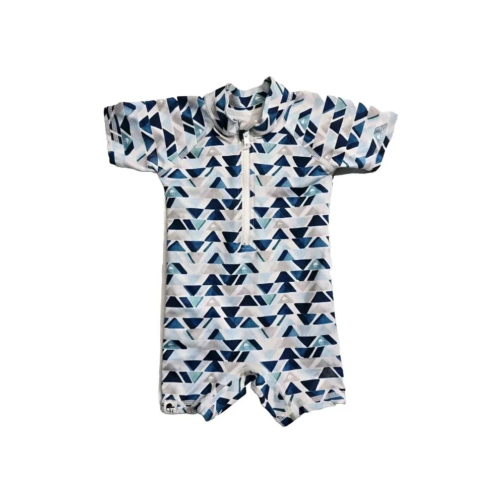 George Hats Boys One Piece Swimming Suit 6-12‎ Months Blue Geometric Print