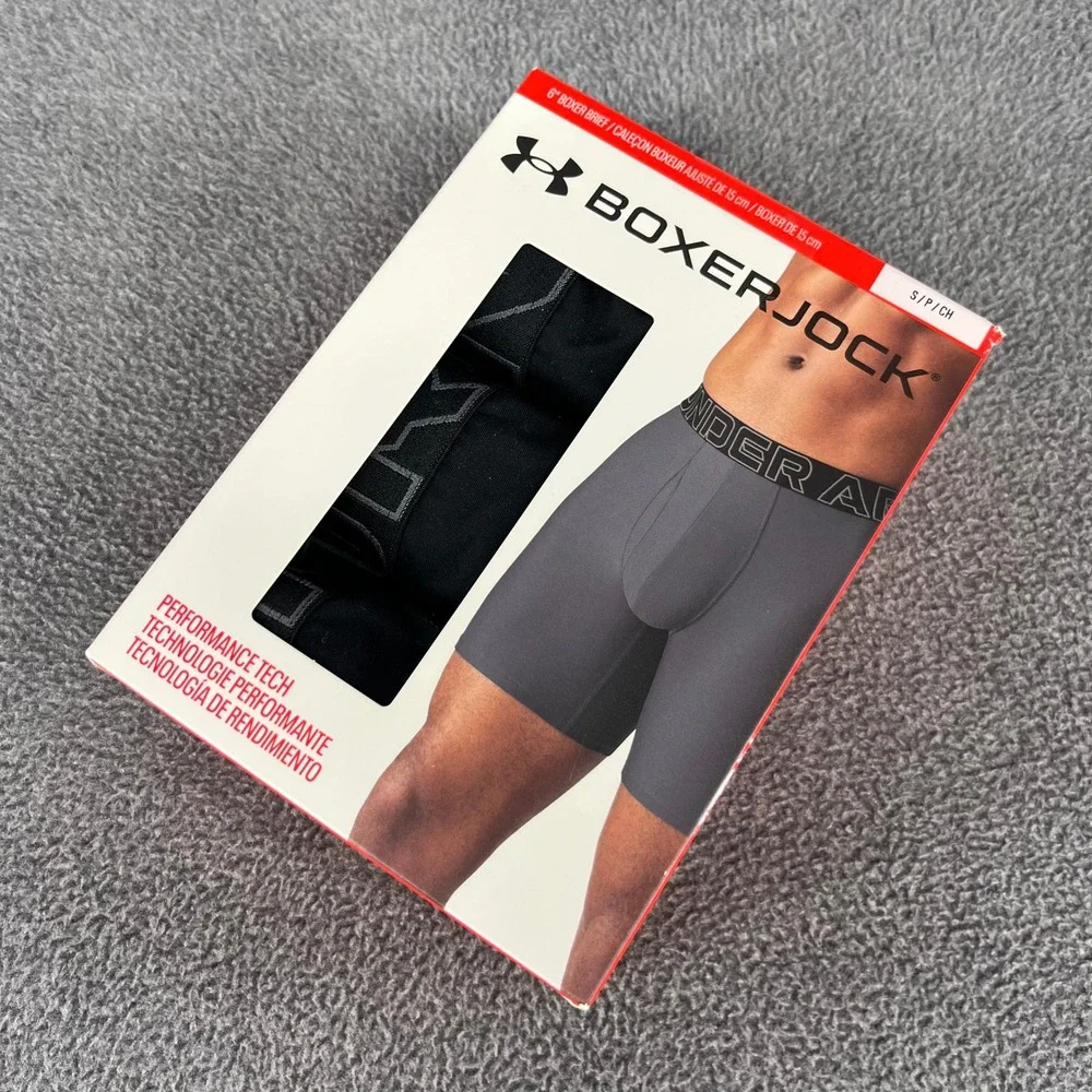 Under Armour Boxerjock Boxer Briefs Mens Small Black 6