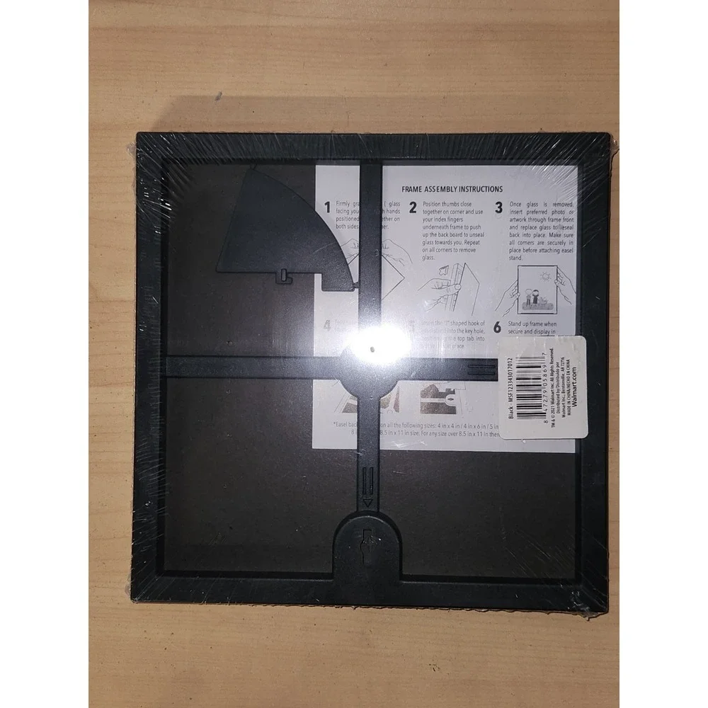 3 Pack Mainstays 8 x 8 Inch Black Finish Front Loading Picture Frames~NEW