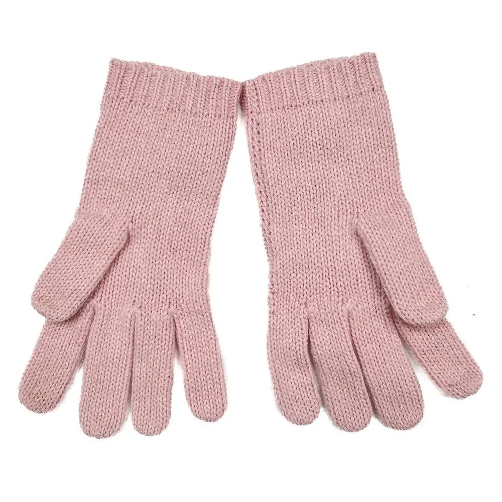 Y2K Vintage Lauren Ralph Lauren Lambswool Angora Cable‎ Knit Gloves Pink NWOT