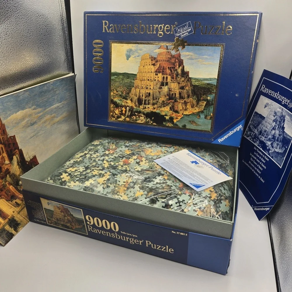 RARE Ravensburger 9000 Pieces Puzzle 192X138Cm‎ 1996 Tower Babel 178018 Bruegel