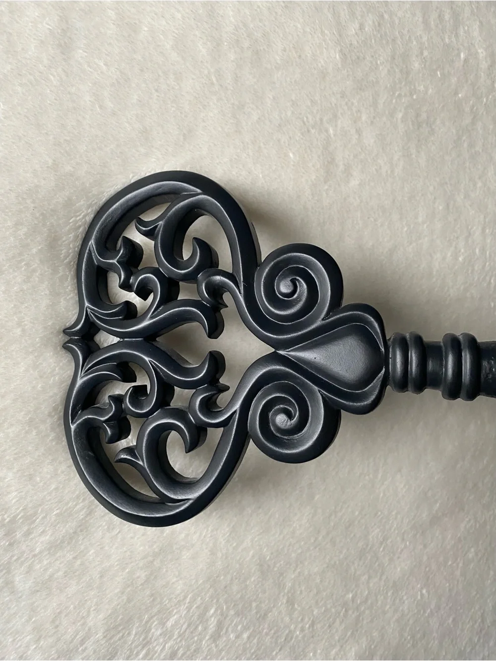 Key Wall Hanging Wood Art Black Ornate Decor