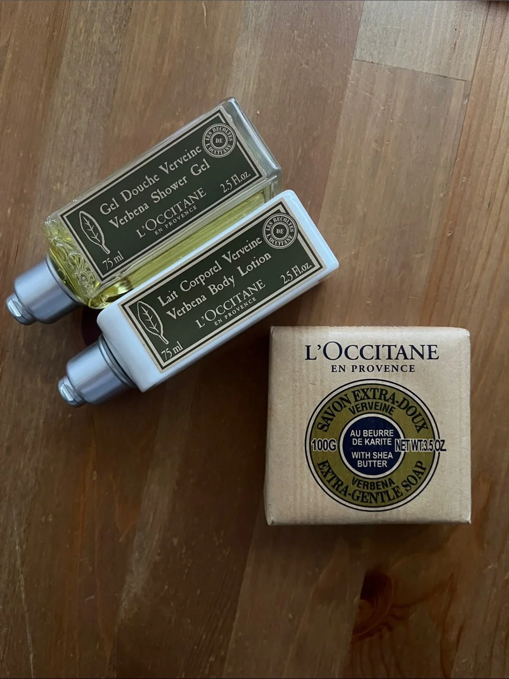 L'Occitane Verbena Shower Gel, Body Lotion and Bar Soap Set