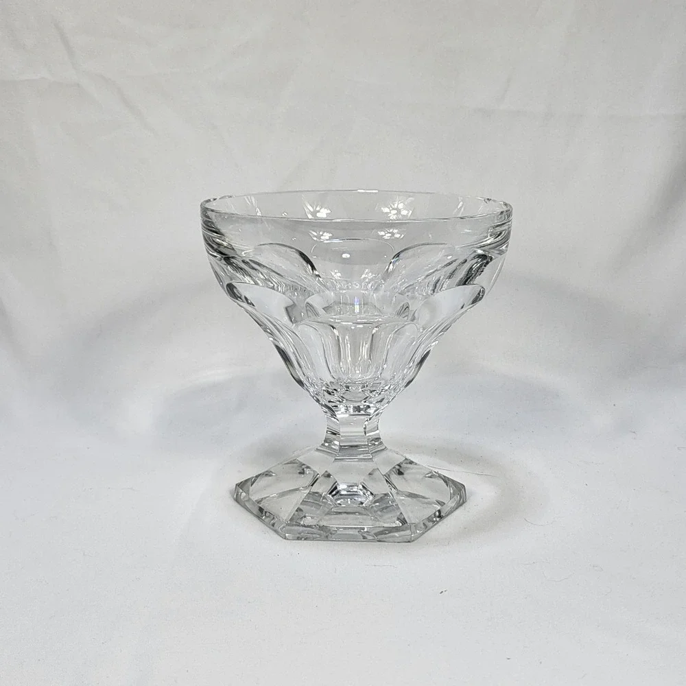 Val Saint Lambert Heavy Crystal Footed Compote Pedestal Dessert Bowl FLAWS