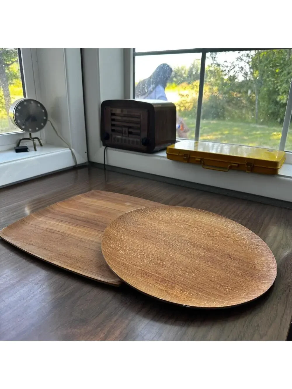 Shigemichi Aomine Teak Tray Plate Japan MCM Eames Nelson Round And Square Lot 2