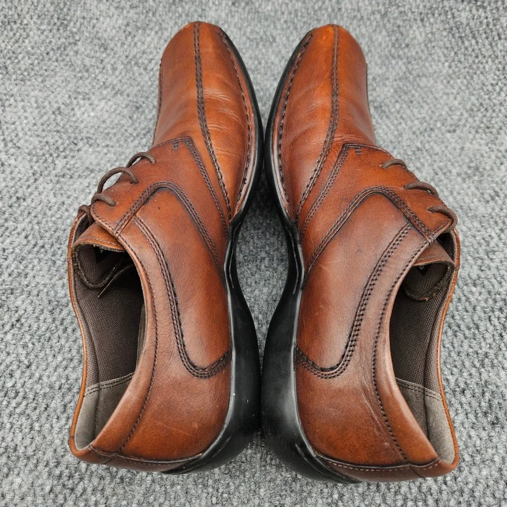 Clarks (Men's 12 M) Brown Leather Oxford Dress Shoes Square Toe Business Casual