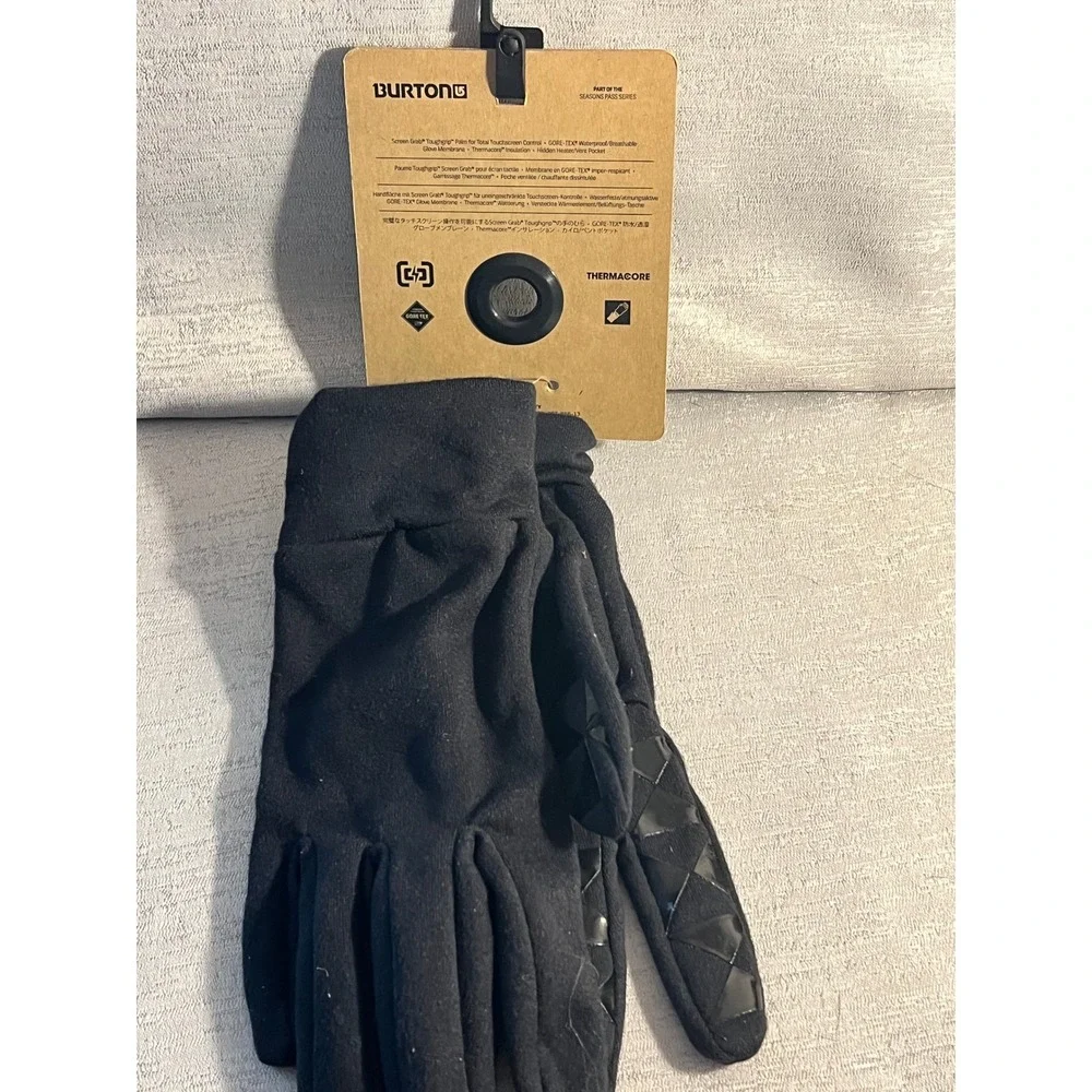 Burton Womens GORE-TEX Gloves Black Screen Grab Thermacore Small Ski Snowboard