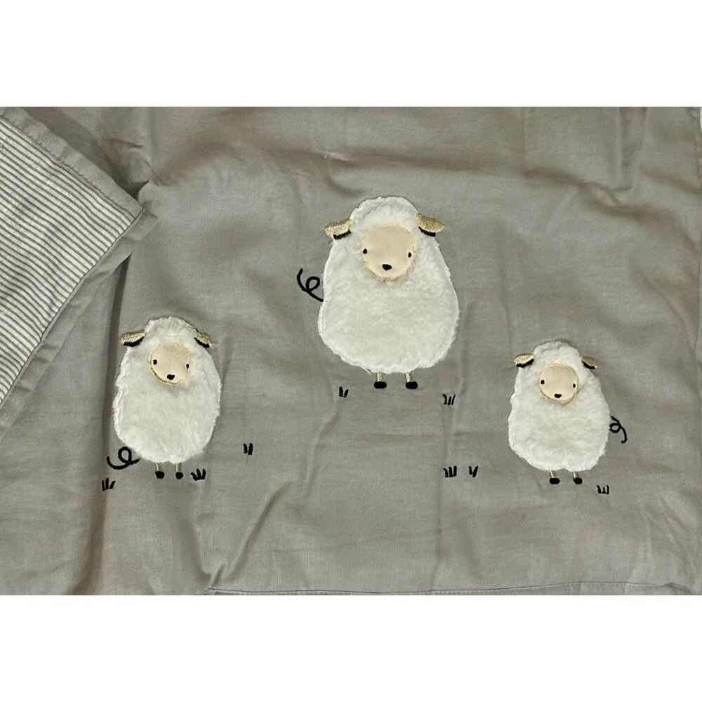 8 Pc. Signature Lambs & Ivy Goodnight Sheep Collection Grey Bedding Crib Set