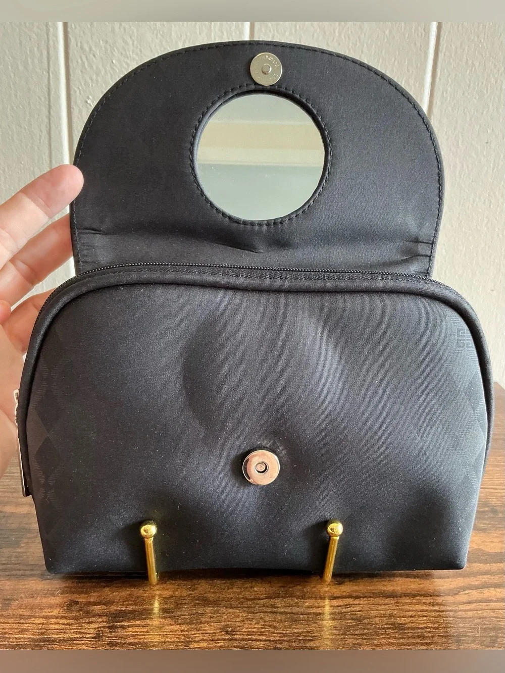 A vintage GWP Givenchy Parfums crystal-embellished makeup pouch/clutch Bag