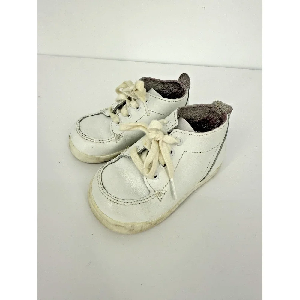 Vintage Stride Rite Baby Booties Size 3.5 Leather Upper Cute Sweet Retro‎