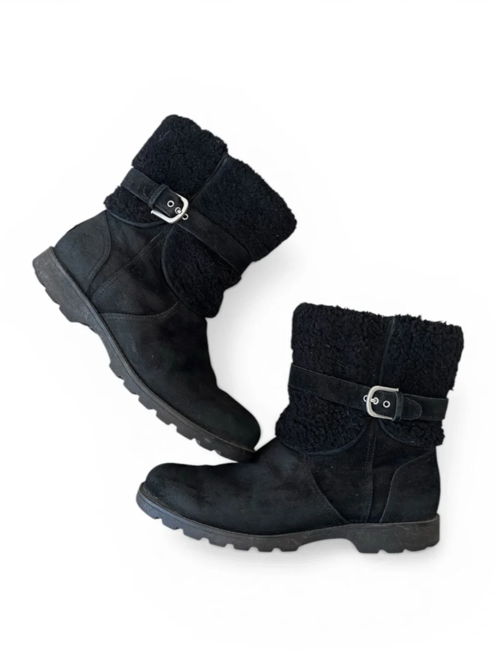 UGG Australia Blayre 1004148 BLACK Winter Suede Leather Boots Size 9