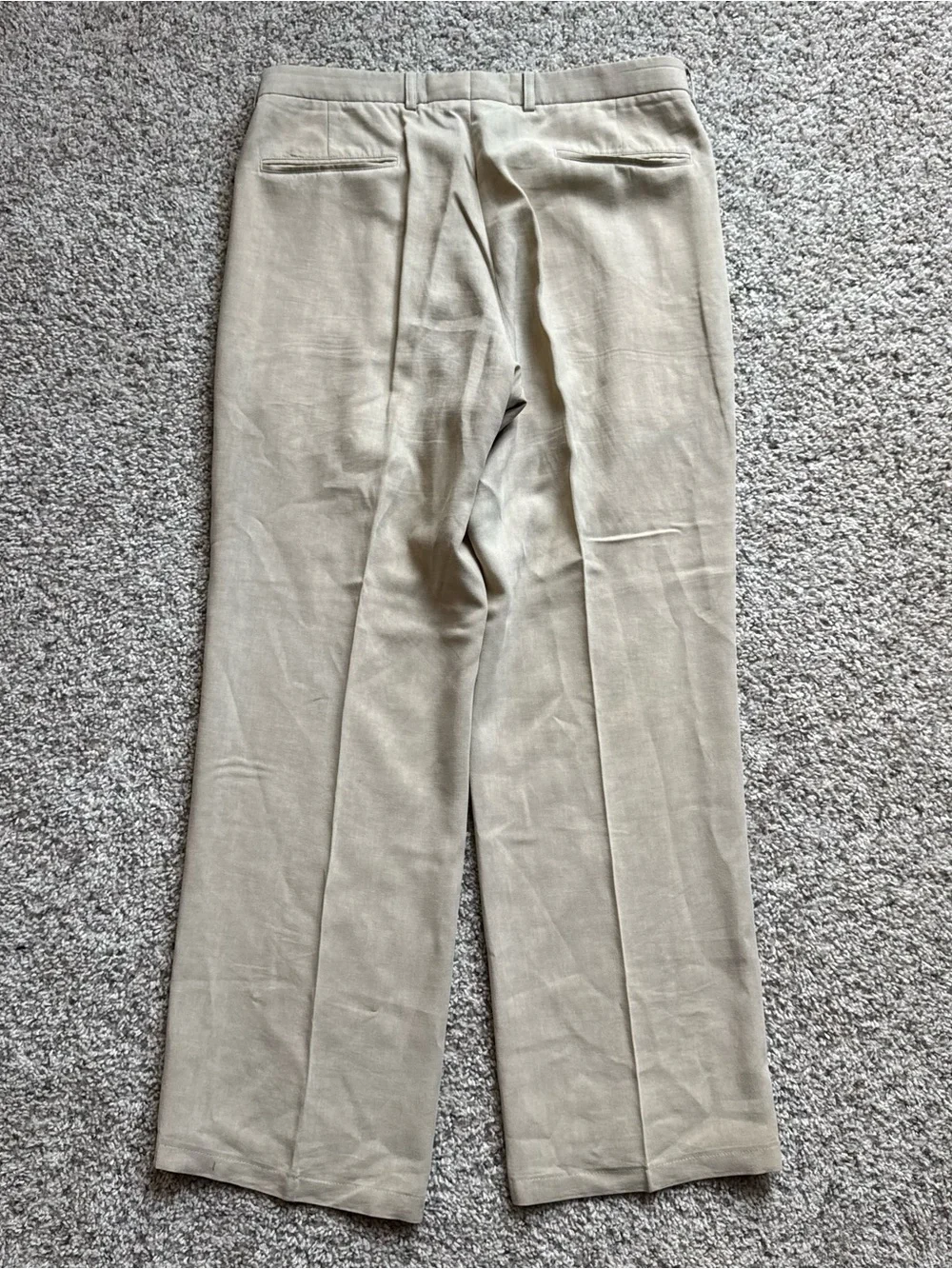 Armani Collezioni Mens 34x30 Beige Linen Blend Dress Pants Trousers Italy Luxury