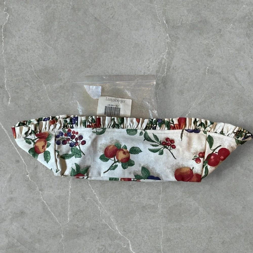 Longaberger fruit medley pantry fruit fabric basket liner