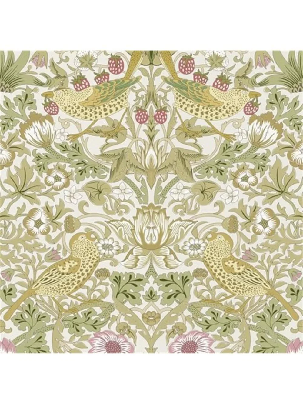 William Morris Peel & Stick Wallpaper Strawberry Thief Floral Bird Removable PVC