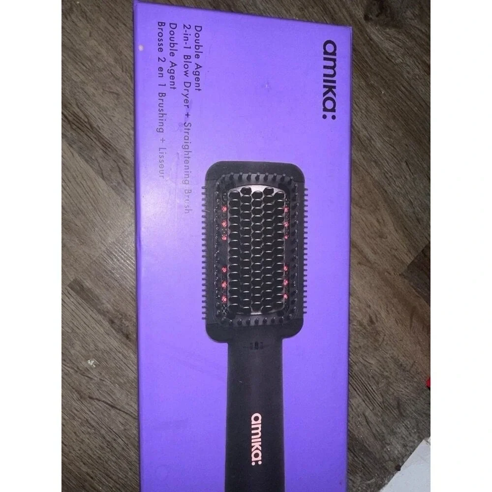 Amika double agent‎ 2-in-1 dryer + straightening brush hair care