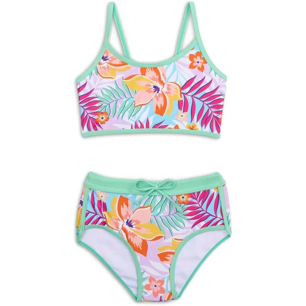 Appaman Stella Swim Shorts Set Kids 8 Retro Tropics Stretch Swimwear RED111