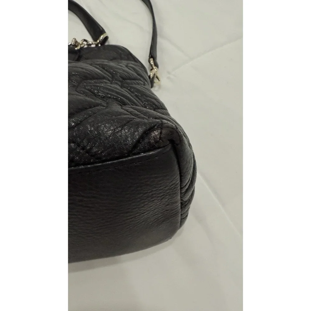 Kate Spade Black Quilted Leather Satchel Crossbody‎ Bag Chain Handle Handbag
