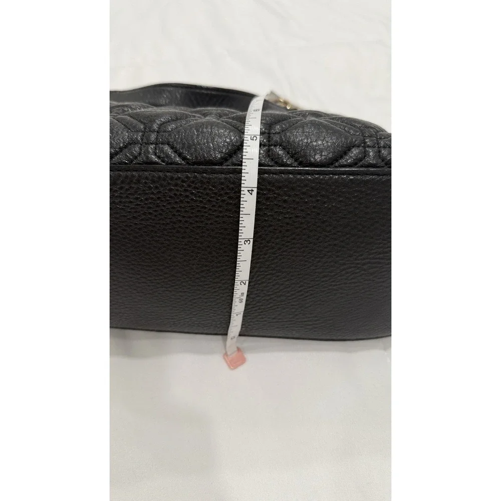 Kate Spade Black Quilted Leather Satchel Crossbody‎ Bag Chain Handle Handbag