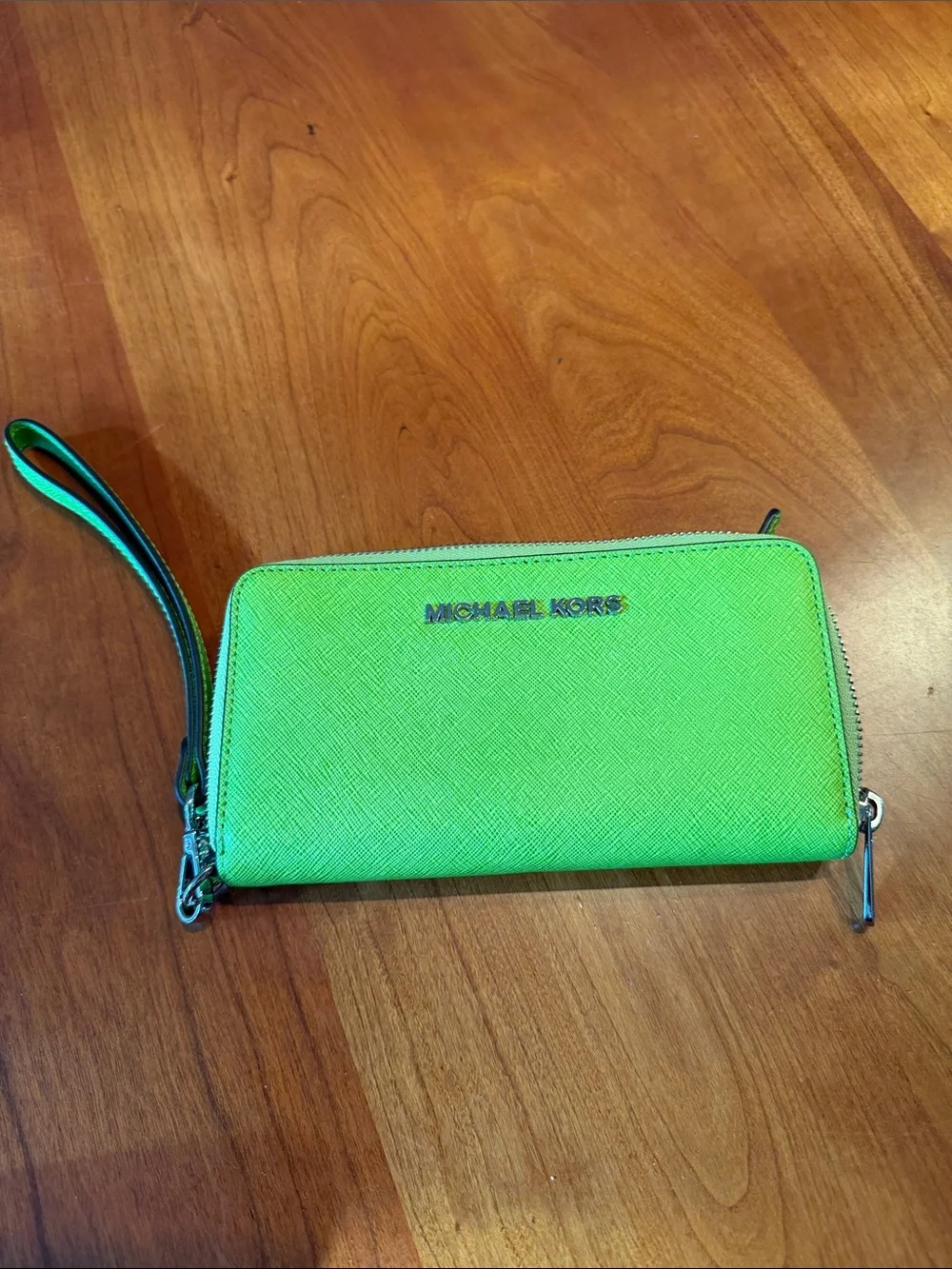 Michael Kors Neon Green Wristlet Clutch