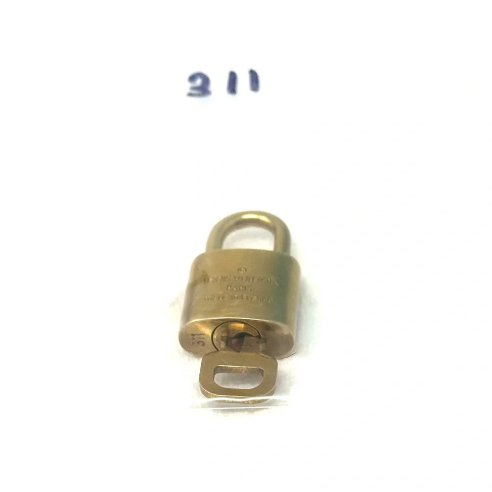Authentic Louis Vuitton Gold Lock & Key Brass Number 311
