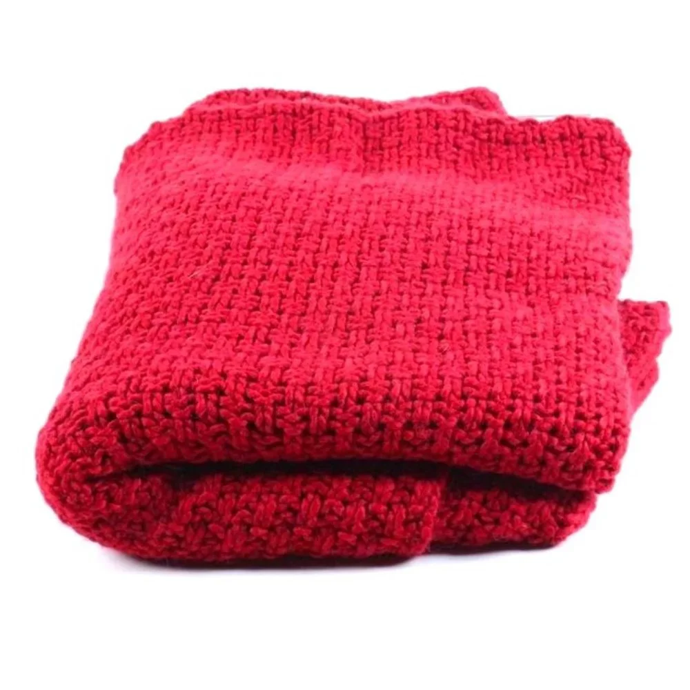 Vintage-Restoration Hardware Red Wool Blend Throw Italian made, ORIGINAL TAG