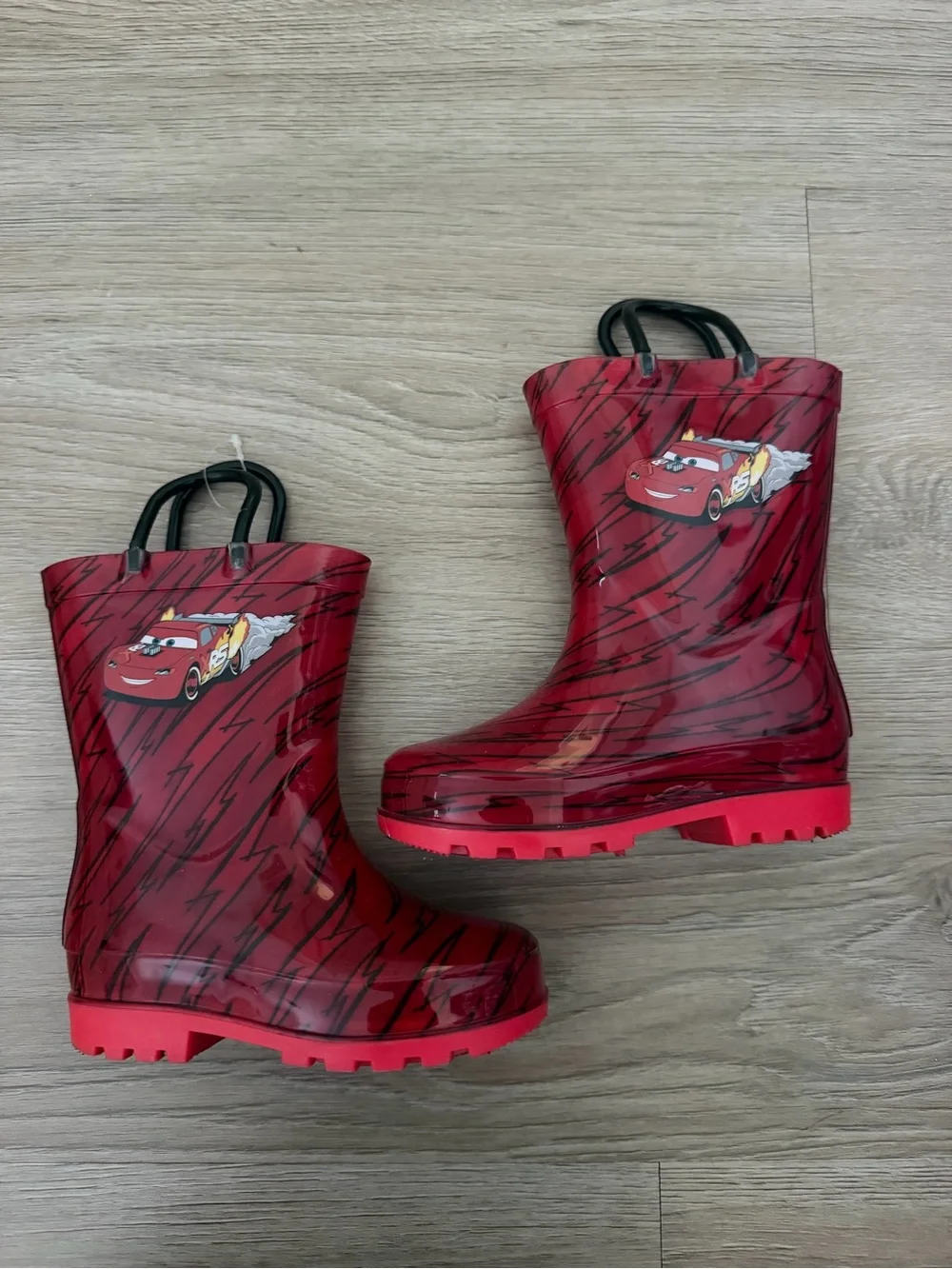 Disney Cars Lightning McQueen Red Rainboots Size 7/8 C